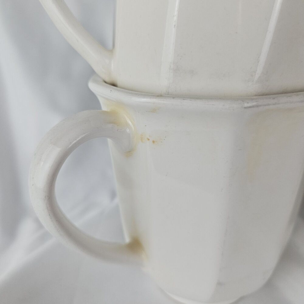 Pfaltzgraff Heritage 10 ounce White Coffee Latte Mugs 4 1/8" Set of 5 - Picture 2 of 5